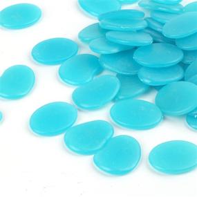 img 3 attached to 🔵 Glow in The Dark Pebbles, Glowing Marbles, Decorative Glow Gravel Rocks, Aquarium Glow Stones, Vase Fillers for DIY Fairy Garden Gifts Decor (Flake Shape, 44pcs, 315g/0.69lbs) - Blue
