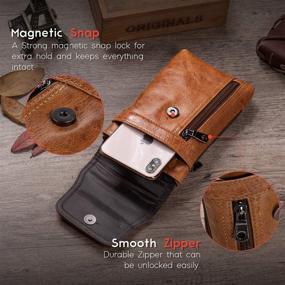 img 2 attached to 📱 Hengwin Genuine Leather iPhone 11 Pro Max Holster Case with Belt Clip and Belt Pouch, Compatible with iPhone Xs Max XR, iPhone 7 Plus/8 Plus/6s Plus (Fits Cellphone with Case On), Brown