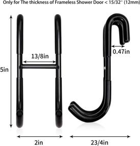 img 3 attached to 🚿 VIVIBEAUTY Shower Door Hooks: Stylish Matte Black Towel Hooks for Bathroom Frameless Doors - Hang Bathrobe, Squeegee, Loofah