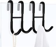 🚿 vivibeauty shower door hooks: stylish matte black towel hooks for bathroom frameless doors - hang bathrobe, squeegee, loofah логотип