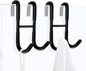 img 4 attached to 🚿 VIVIBEAUTY Shower Door Hooks: Stylish Matte Black Towel Hooks for Bathroom Frameless Doors - Hang Bathrobe, Squeegee, Loofah