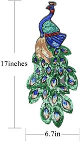 img 3 attached to 🦚 Onwon 2 Pack Colorful Sequins Peacock Patch: Introducing Vibrant Iron On/Sew on Embroidered Applique Patch Craft Fashion Accessories for DIY Clothing