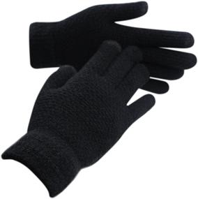 img 1 attached to 🧤 Вязаные перчатки с сенсорным экраном: теплые зимние варежки для iPhone, смартфонов, ноутбуков, планшетов – унисекс