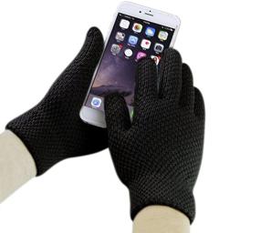 img 3 attached to 🧤 Вязаные перчатки с сенсорным экраном: теплые зимние варежки для iPhone, смартфонов, ноутбуков, планшетов – унисекс