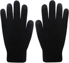 img 4 attached to 🧤 Вязаные перчатки с сенсорным экраном: теплые зимние варежки для iPhone, смартфонов, ноутбуков, планшетов – унисекс