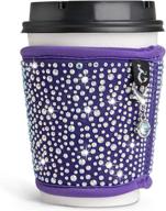 ☕️ reusable neoprene coffee cup sleeves with custom bling rhinestone design – keep coffee warmer longer! ideal for 8oz, 10oz, 12oz, and 16oz cups, perfect hot cup sleeve for tea and coffee. logo