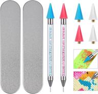 2-piece diamond painting tool set with crayon head - self-stick drill pens, double-headed, no wax needed - premium adult accessory kit for 5d diamond painting diy crafts logo