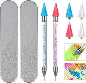 img 4 attached to 2-Piece Diamond Painting Tool Set with Crayon Head - Self-Stick Drill Pens, Double-Headed, No Wax Needed - Premium Adult Accessory Kit for 5D Diamond Painting DIY Crafts