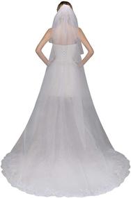 img 4 attached to MisShow Wedding Bridal 1Tier Applique Women's Accessories: Enhancing Elegance and Style