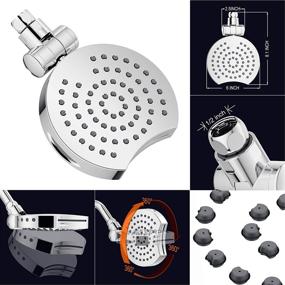 img 1 attached to 💦 Suptaps 6" High Pressure 4-Settings Rain Shower Head - Luxurious Wall Mount Waterfall Showerhead for Ultimate Shower Experience (Chrome)