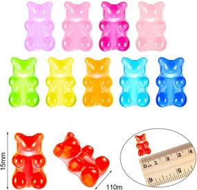 img 3 attached to 🐻 Colorful Resin Bear Charms: 150 Pieces for DIY Craft & Decor - Scrapbooking, Phone Case Making