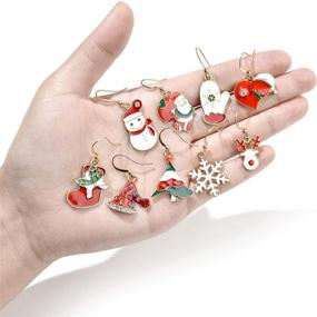 img 1 attached to 🎄 Stylish 3-20 Pairs Christmas Earrings Set for Women and Girls – Festive Dangle Jewelry for Thanksgiving & Xmas Holidays