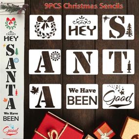 img 4 attached to 🎄 EVGLOW Christmas Stencils - 9PCS Templates for Festive Decorations, Cards, Scrapbooks & More