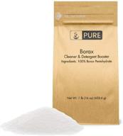 🌿 borax powder: 1 lb multi-purpose laundry booster & deodorizer - 100% pure detergent | safe, eco-friendly packaging logo
