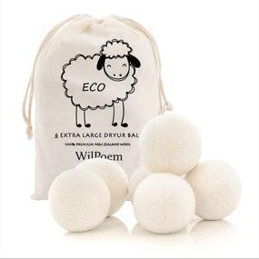 img 4 attached to 🐑 WilPoem New Zealand Nature Wool Dryer Balls - Gentle Fabric Softener for Sensitive Skin - Wrinkle Prevention & Static Reduction - 6 XL Pack