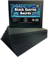 🎨 20-пакет черных холстовых досок для живописи, пустые картонные панели для живописи 8x10 логотип