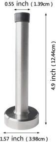 img 2 attached to Premium 5 Inch Stainless Steel Door Stopper with Rubber Buffer Tip for Home and Office - Wall Protector Included