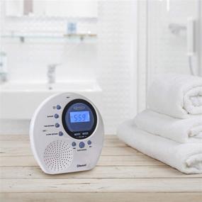 img 1 attached to 🚿 Jensen JWM-160: Водонепроницаемое Bluetooth радио с часами для душа - синее