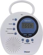 🚿 jensen jwm-160: water-resistant bluetooth shower clock radio - blue logo