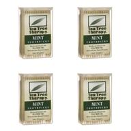 палочки для зубов с чайным деревом и ментолом (100 штук) - tea tree therapy [4 упаковки] логотип