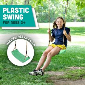 img 3 attached to Green Plastic Swing Seat with Rope by Squirrel Products – Durable and Fun!