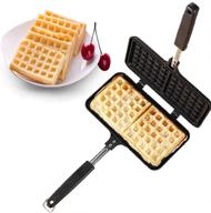 🧇 non-stick stove top waffle maker with deep fill plates, teflon coating for easy cleaning - mini 2 slice waffle pan for snacks and breakfast логотип