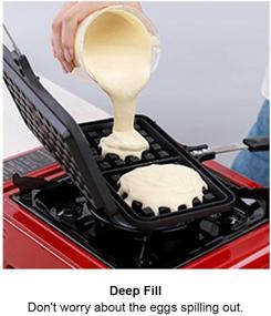 img 2 attached to 🧇 Non-Stick Stove Top Waffle Maker with Deep Fill Plates, Teflon Coating for Easy Cleaning - Mini 2 Slice Waffle Pan for Snacks and Breakfast