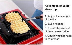 img 1 attached to 🧇 Non-Stick Stove Top Waffle Maker with Deep Fill Plates, Teflon Coating for Easy Cleaning - Mini 2 Slice Waffle Pan for Snacks and Breakfast