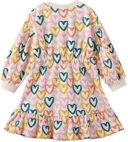 img 3 attached to 💖 Adorable Mud Kingdom Little Girls Love Heart Smocked Sweatshirt Dress with Long Sleeves in Vibrant Colors