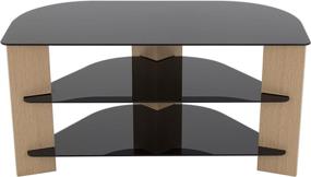 img 4 attached to 📺 AVF FS900VAROB-A Varano Corner TV Stand for TVs up to 42" - Oak and Black Glass