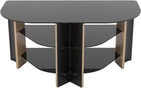 img 3 attached to 📺 AVF FS900VAROB-A Varano Corner TV Stand for TVs up to 42" - Oak and Black Glass