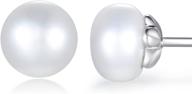 💎 stunning masop sterling silver pearl stud earrings: real freshwater beauty for women & girls logo