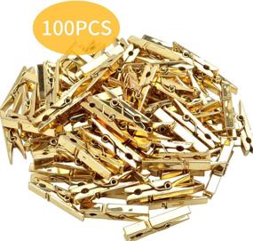 img 3 attached to 🔒 Versatile and Durable: 100 Mini Plastic Clips - Utility Photo & Clothes Line Clips - Gold, 3.5 x 0.5 x 0.7cm
