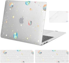 img 4 attached to 🌟 MOSISO MacBook Air 13 inch Case 2020 2019 2018: Transparent Hard Shell with Planet Stars Design, Keyboard Cover, Screen Protector - Compatible with A2337 M1 A2179 A1932 Retina Display, Touch ID