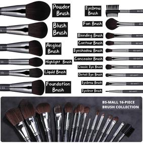 img 2 attached to BS-MALL(TM) Premium Makeup Brushes Set: Synthetic Kabuki Cosmetics Kit, 16pcs Black Brushes for Foundation, Blending, Blush, Eyeliner, Face Powder