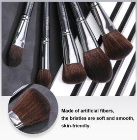 img 3 attached to BS-MALL(TM) Premium Makeup Brushes Set: Synthetic Kabuki Cosmetics Kit, 16pcs Black Brushes for Foundation, Blending, Blush, Eyeliner, Face Powder