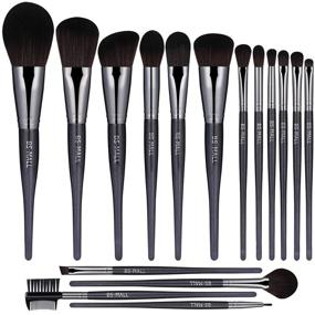 img 4 attached to BS-MALL(TM) Premium Makeup Brushes Set: Synthetic Kabuki Cosmetics Kit, 16pcs Black Brushes for Foundation, Blending, Blush, Eyeliner, Face Powder