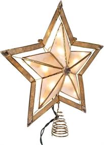 img 4 attached to Kurt Adler 10-Inch 5 Point Large Star with Smoke Capiz Treetop: Elegant 10 Light Decoration in Gold Paint Finish