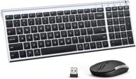 ✨ iclever gk03 wireless keyboard and mouse combo: portable, rechargeable, ergonomic design, adjustable dpi - silver black logo