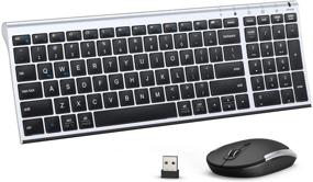 img 4 attached to ✨ iClever GK03 Wireless Keyboard and Mouse Combo: Portable, Rechargeable, Ergonomic Design, Adjustable DPI - Silver Black