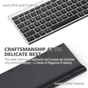 img 3 attached to ✨ iClever GK03 Wireless Keyboard and Mouse Combo: Portable, Rechargeable, Ergonomic Design, Adjustable DPI - Silver Black