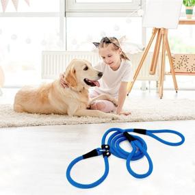 img 3 attached to 🐾 Lynxking Dog Leash 2 Handles: Heavy Duty Braided Rope Slip Lead for Extra Control and Safety - 6ft Training Leash for Large and Medium Dogs