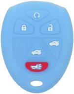 segaden silicone cover protector case holder skin jacket compatible with chevrolet buick gmc cadillac saturn 6 button remote key fob cv4608 light blue logo