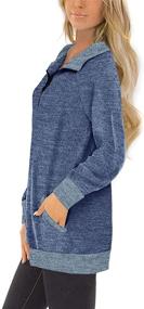 img 2 attached to 👚 WEESO Women's Color Block Casual Quarter Zip Sweatshirt: Long Sleeve Tunic Tops with Pocket