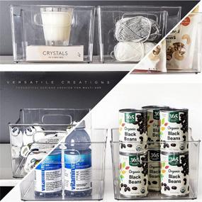 img 1 attached to 🛍️ BINO Plastic Storage Bins 4 Pack from THE LODGE COLLECTION: Versatile Multi-Use Organizer Bins with Built-In Handles for BPA-Free Pantry, Home, Fridge, and Freezer Organization