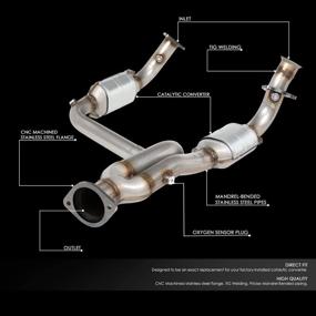 img 3 attached to 🔧 DNA Motoring OEM-CONV-001 Factory Style Catalytic Converter Exhaust Y-Pipe Replacement for 2002-2005 Escalade Avalanche 1500 4.3L 4.8L 5.3L