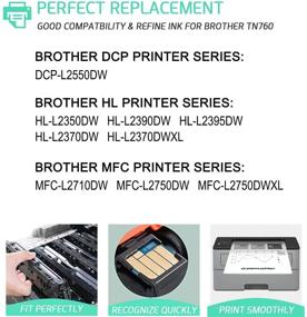 img 3 attached to 🖨️ RETCH TN760 TN-730 Compatible Toner Cartridges Tray 2 Pack Black for Brother HL-2350DW HL-2370DW HL-L2359DW HL-2390DW MFC-L2710DW Printer - Replacement Compatible with Brother TN760 TN-730 Cartridges