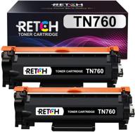 🖨️ retch tn760 tn-730 compatible toner cartridges tray 2 pack black for brother hl-2350dw hl-2370dw hl-l2359dw hl-2390dw mfc-l2710dw printer - replacement compatible with brother tn760 tn-730 cartridges logo