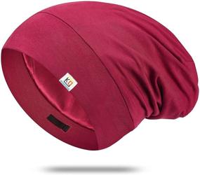 img 4 attached to Satin Bonnet Slouchy Beanie Sleeping Tools & Accessories for Bathing Accessories