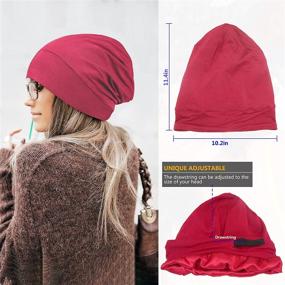 img 3 attached to Satin Bonnet Slouchy Beanie Sleeping Tools & Accessories for Bathing Accessories